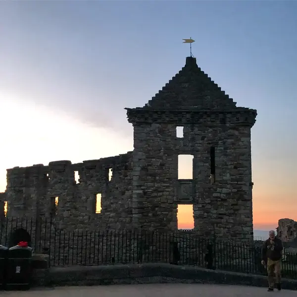 St Andrews Castle at sunset, Scotland