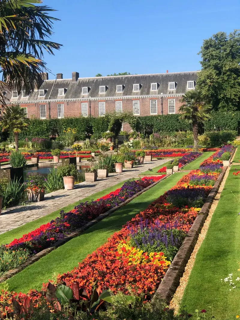 Sunken garden at Kensington Palace, London, England